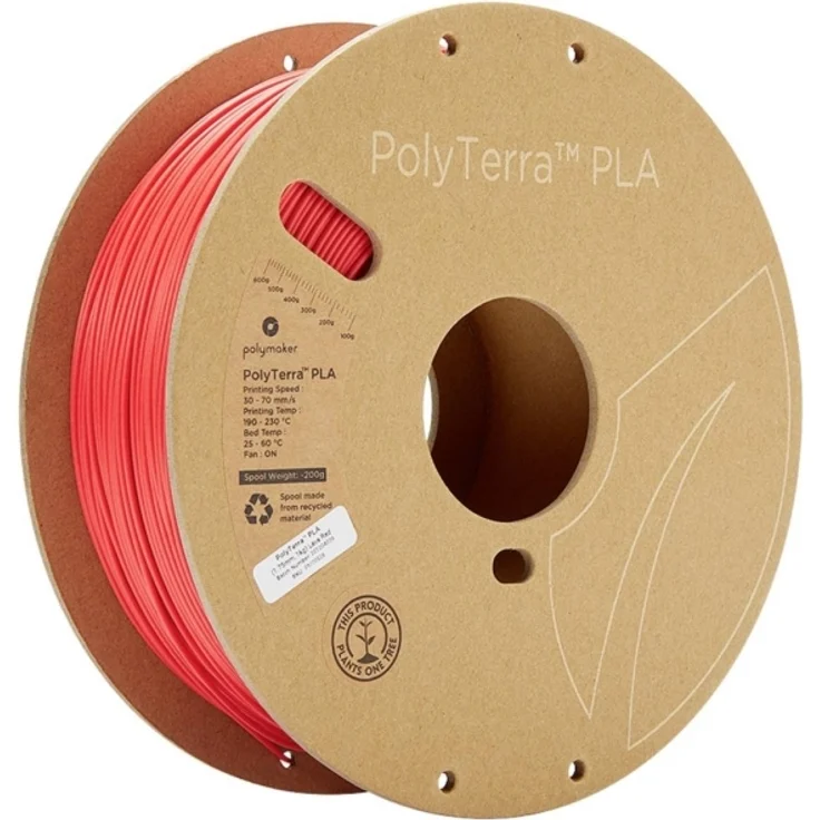 Polymaker 70826 PolyTerra PLA Filament PLA-plast 1.75 mm 1000 g Rød (mat) 1 stk - Preisvergleich – Bild 1