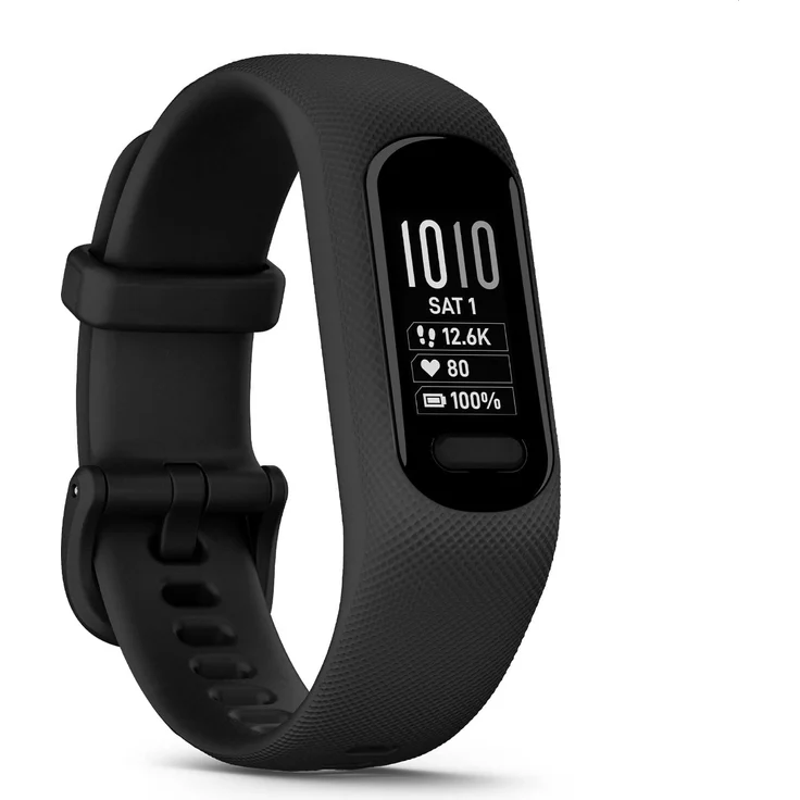 Garmin vivosmart 5 Fitness-Tracker GPS, Unisex, S/M, Polykarbonatgehäuse, Silikonarmband, Black – Bild 1