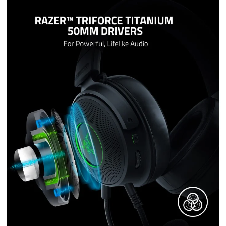 Razer Kraken V3 HyperSense Gaming-Headset Schwarz – Bild 2