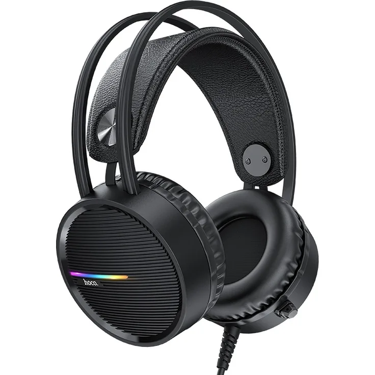 Hoco Gaming Headset für PC, Laptop Stereo Virtual Surround Sound, mit Mikrofon RGB-LED-Beleuchtung Over-Ear Kopfhörer Ohrhörer