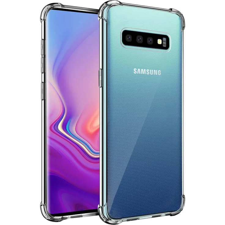 CoolGadget Hülle für Samsung Galaxy S10 Schutzhülle Anti Shock Handy Case Transparent Cover, transparent