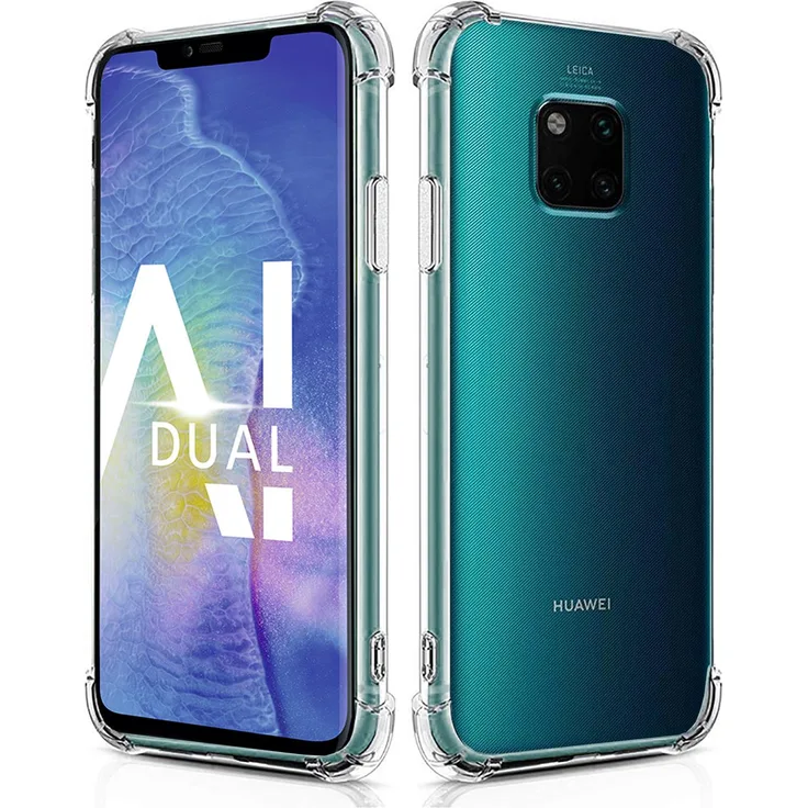 CoolGadget Hülle für Huawei Mate 20 Pro Schutzhülle Anti Shock Handy Case Transparent Cover, transparent