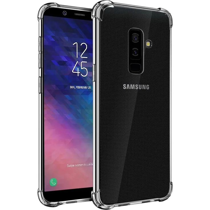 CoolGadget Hülle für Samsung Galaxy A6+ Schutzhülle Anti Shock Handy Case Transparent Cover, transparent