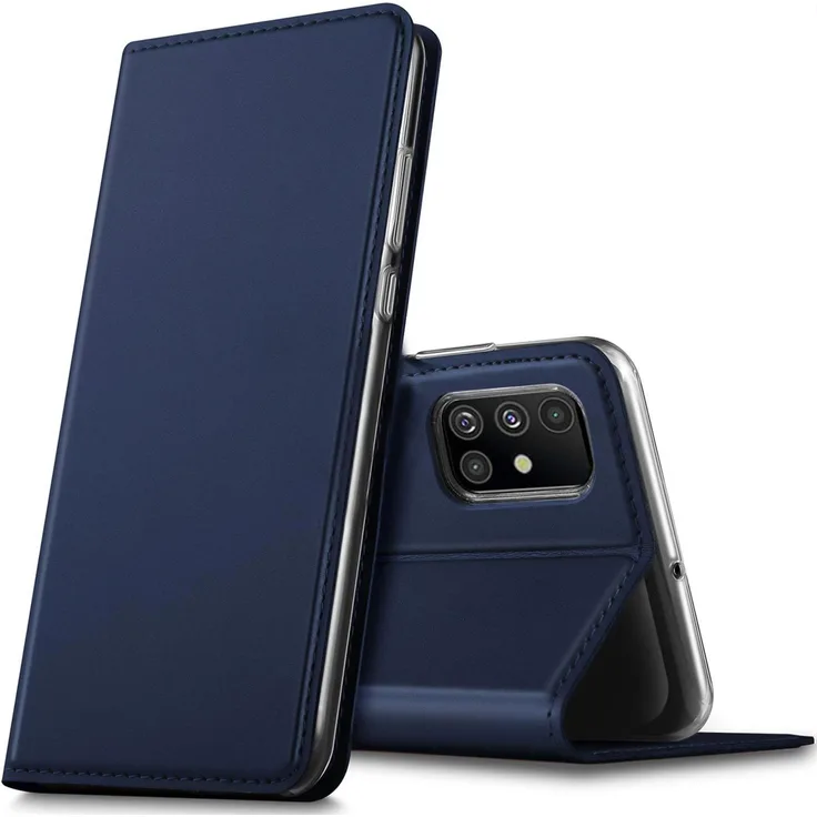 CoolGadget Handy Hülle Samsung Galaxy A51 Book Case Schutzhülle Tasche Slim Flip Cover Etui, blau