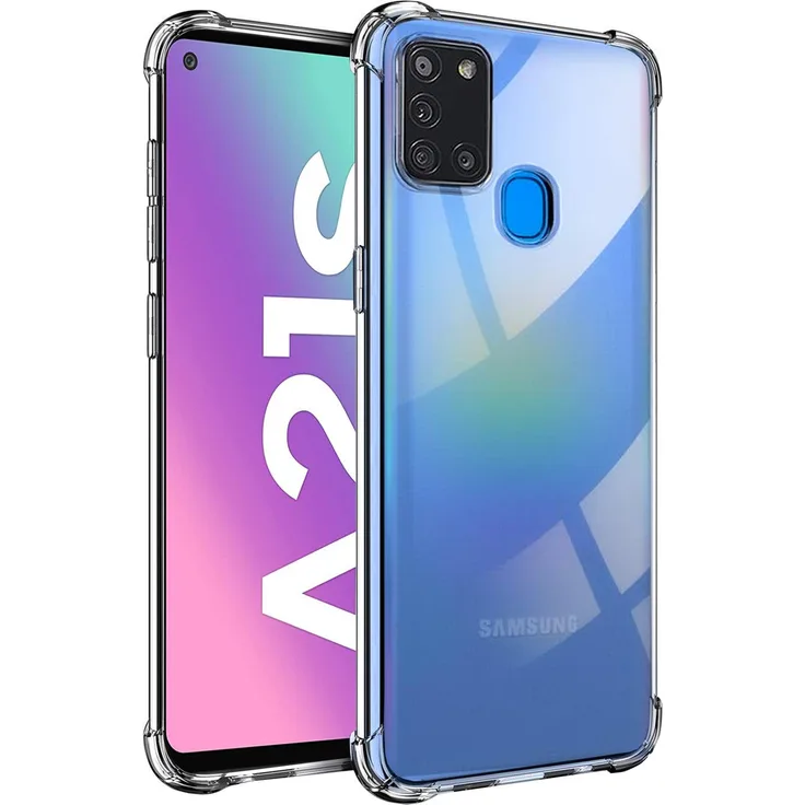 CoolGadget Hülle für Samsung Galaxy A21s Schutzhülle Anti Shock Handy Case Transparent Cover, transparent