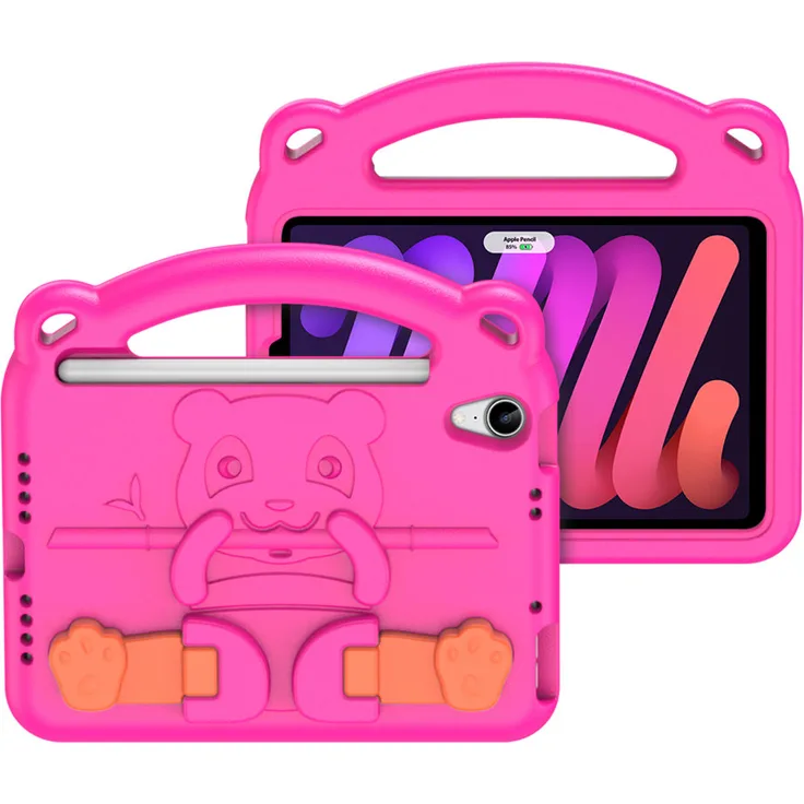 Dux Ducis Panda Armor Tablet Tasche für Apple iPad Mini 6 (2021) Schutzhülle für Kinder + Standfunktion, Pink