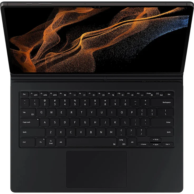 Samsung Galaxy Tab S8 Ultra Book Cover Keyboard, Schwarz, Deutsch – Bild 1