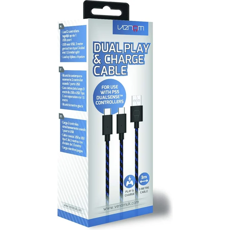 Venom 3 Metre Dual Play & Charge Cable (PS5)  – Bild 1