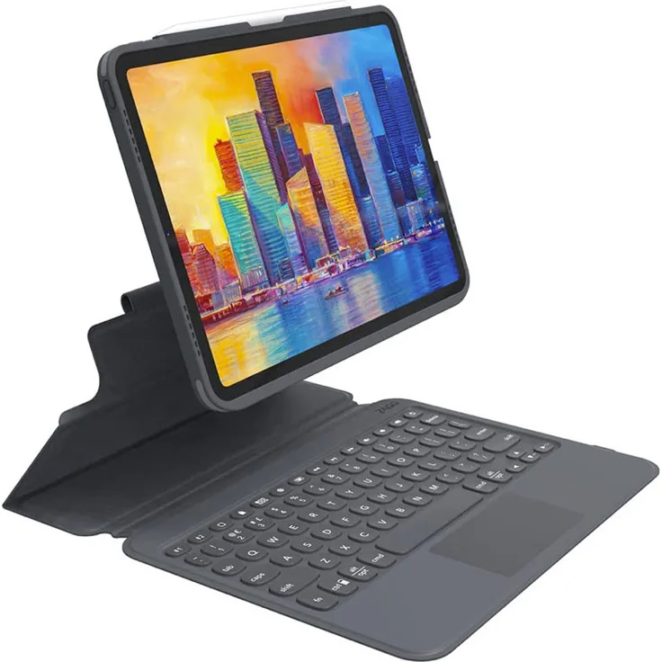 Zagg Pro Keys Kabellose Tastatur mit Trackpad Bookcase iPad Pro 11 Zoll, iPad Air Grau, International (5146094)