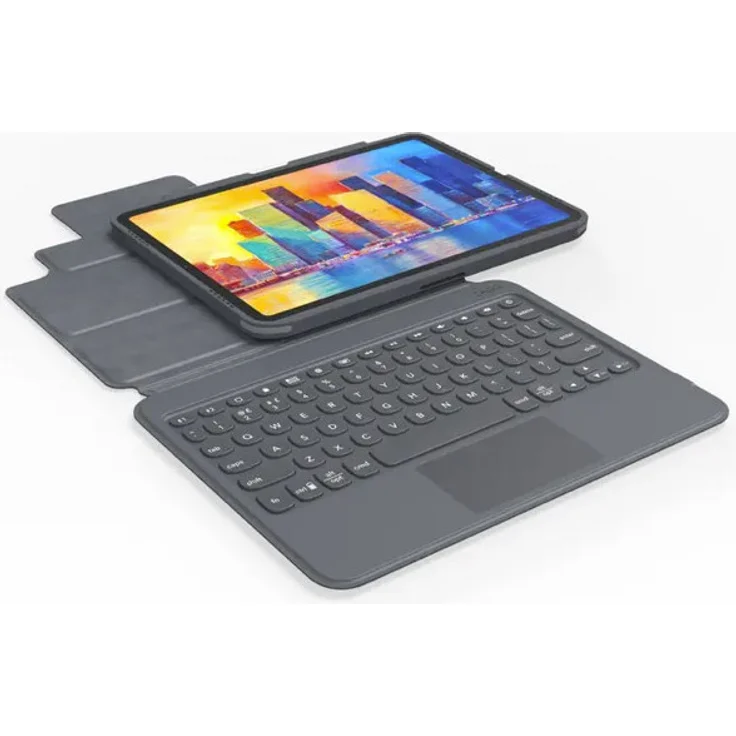 Zagg Pro Keys Kabellose Tastatur mit Trackpad Bookcase iPad Pro 11 Zoll, iPad Air Grau, International (5146094) – Bild 2
