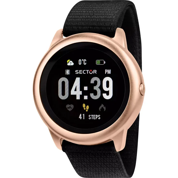 Sector S-01 Smart Smartwatch Unisex, 46mm, Roségold/Schwarz