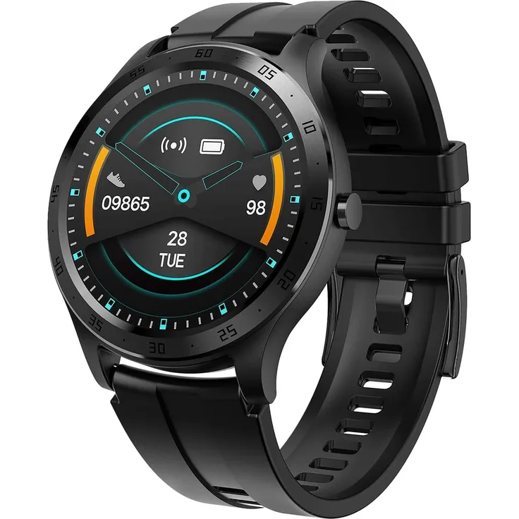 Xqisit Premium Active Watch Pro Smartwatch GPS, Unisex, Schwarz