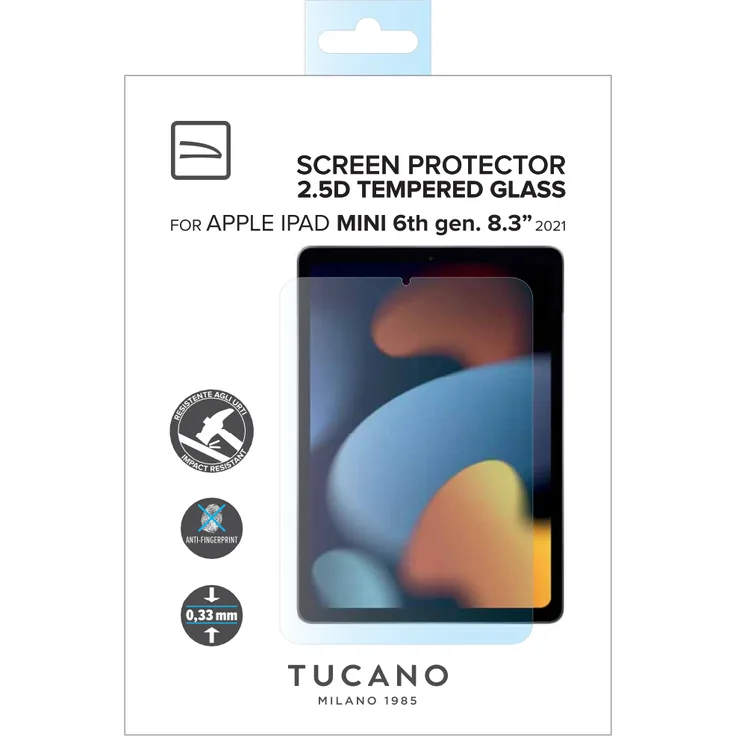 Tucano Displayschutz aus gehärtetem Glas für iPad mini 6. Gen 8,3 Zoll