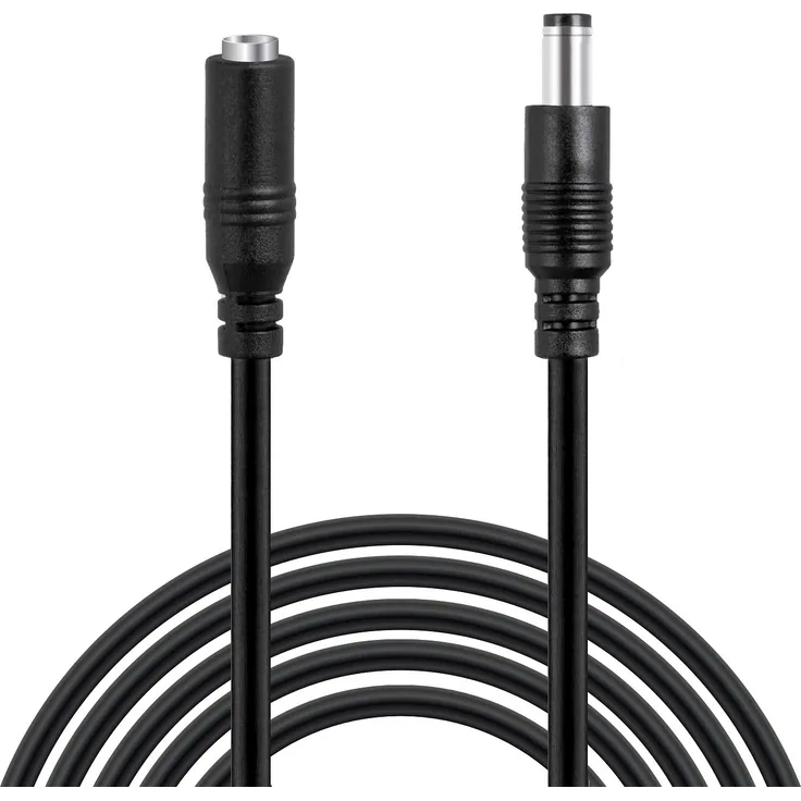 Wicked Chili DC-Verlängerungskabel 3m (10ft) 2.1mm x 5.5mm kompatibel mit 12V DCCCTV-Sicherheitskamera, IP-Kamera, CCTV-Videorekorder Überwachungskamera 10m DC-Verlängerung (max. Belastung 2A) schwarz