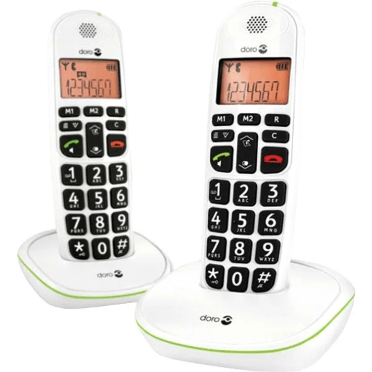 Doro PhoneEasy 100W Duo, Analog/DECT Telefon, Wireless Handset, Speakerphone, 20 Einträge, Caller ID