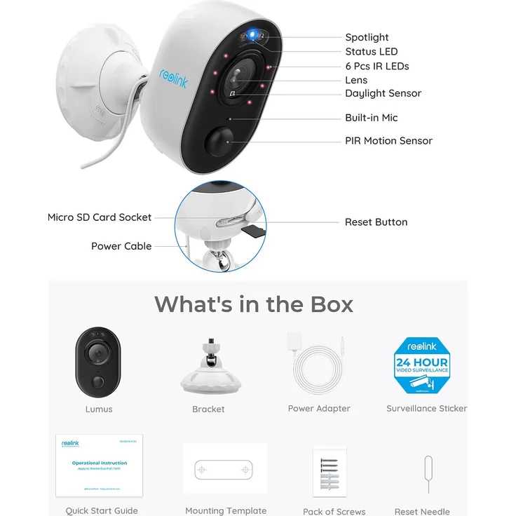 Reolink Lumus WLAN IP Kamera Outdoor mit Licht Spotlight, 1080P Überwachungskamera Außen mit 2-Wege-Audio, Bewegungserkennung + PIR, Micro SD-Kartenslot, 2-Wege-Audio, Netzkabel 4,5 m – Bild 7
