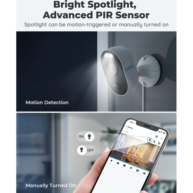 Reolink Lumus WLAN IP Kamera Outdoor mit Licht Spotlight, 1080P Überwachungskamera Außen mit 2-Wege-Audio, Bewegungserkennung + PIR, Micro SD-Kartenslot, 2-Wege-Audio, Netzkabel 4,5 m – Bild 3