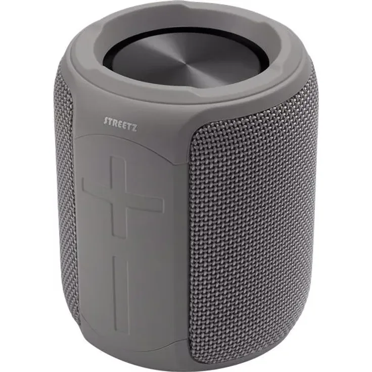 STREETZ 10W Bluetooth Speaker mit TWS & IPX7 MicroSD AUX IN hellgrau