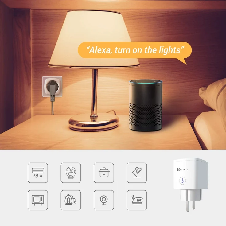 EZVIZ T30-10B WLAN Smart Plug mit Fernbedienung, Mini Size Smart Plug ohne Hub, funktioniert mit Mobilgeräten, kompatibel mit Amazon Alexa/Echo und Google Home, weiß (17732001868) – Bild 2