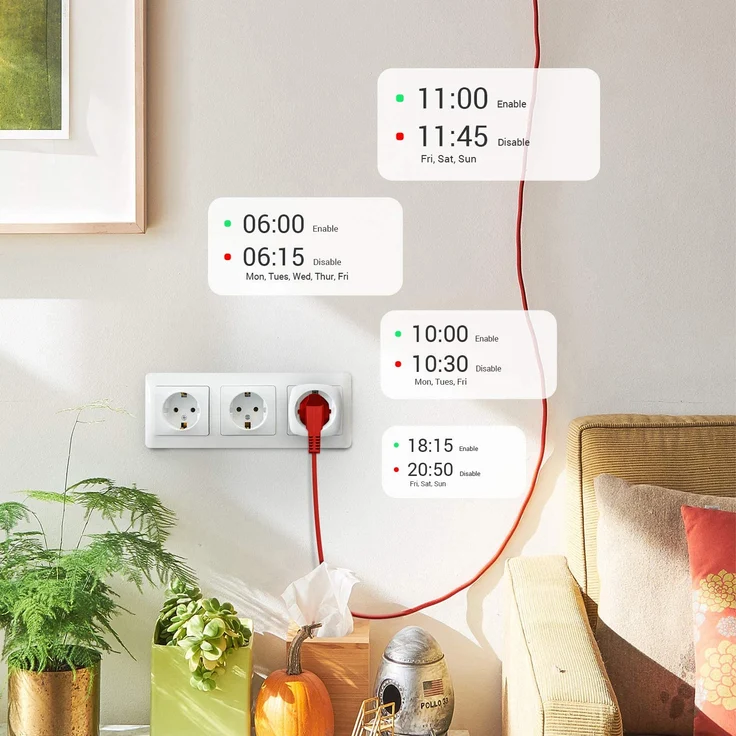 EZVIZ T30-10A WLAN Smart Plug mit Fernbedienung, intelligente Steckdose ohne Hub, funktioniert mit Handy, Zeitplan und Timer, kompatibel mit Alexa, mini & klein, weiß – Bild 5