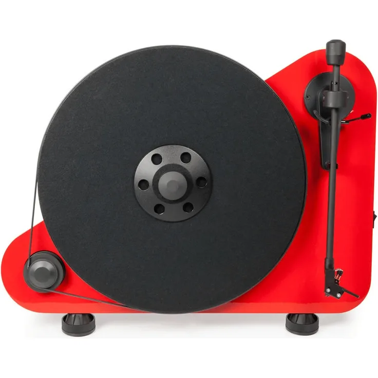 Pro-Ject VT E BT R OM5e Manueller Plattenspieler (Riemenantrieb, Aluminium Tonarm) rot