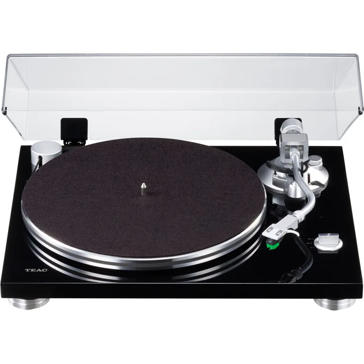 TEAC TN-3B-SE Manueller Plattenspieler (Riemenantrieb, MM (elektromagnetisch), Aluminium Tonarm) schwarz