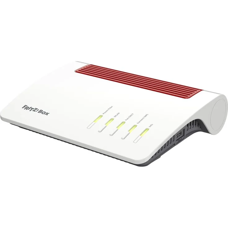 FRITZ!Box 5590 Fiber WLAN-Router, mit Glasfasermodem, Weiß/Rot – Bild 1