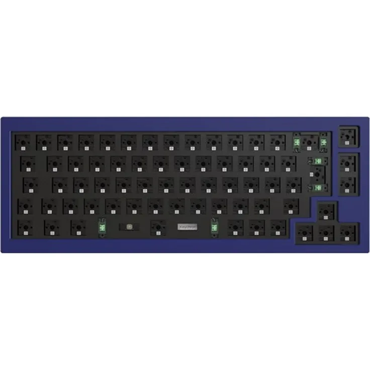 Keychron Q2 Barebone ISO Knob Gaming-Tastatur, blau, Hot-Swap, Aluminiumrahmen