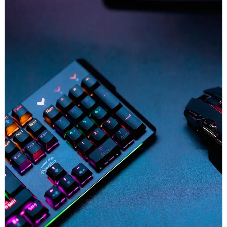 SpeedLink VELA Kabelgebunden, USB Gaming-Tastatur Beleuchtet, Multimediatasten Deutsch, QWERTZ, Windows Schwarz – Bild 4