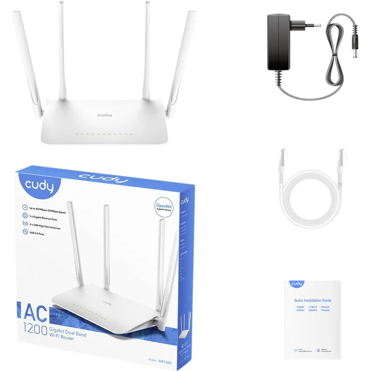 Cudy WR1300 WLAN Router 2.4GHz, 5GHz 1200MBit-s – Bild 4