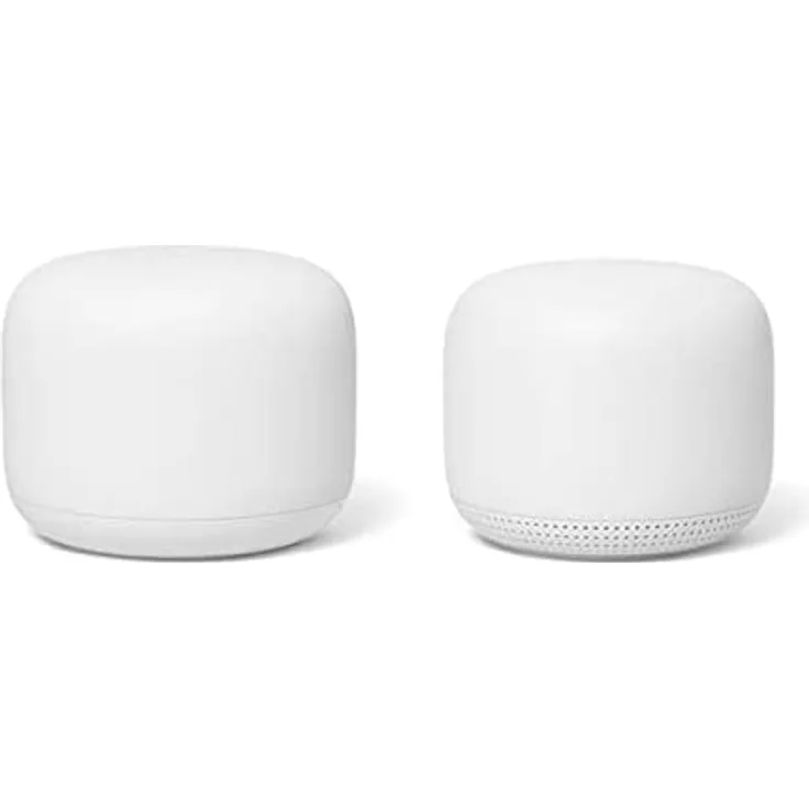 Google Nest Wifi WLAN-Router Gigabit Ethernet Dual-Band (2,4 GHz-5 GHz) Weiß (GA00822-NO), 2er Set