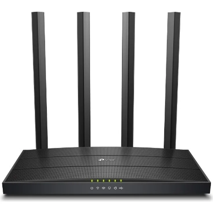 TP-LINK Archer C6U - Wi-Fi 5 (802.11ac) - Dual-Band (2,4 GHz-5 GHz) - Eingebauter Ethernet-Anschluss - Schwarz - Tabletop-Router