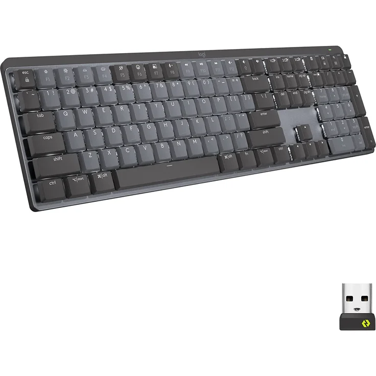 Logitech MX Mechanical Tastatur, hellgrau-dunkelgrau, taktile Schalter, Logi (QWERTZ) – Bild 1