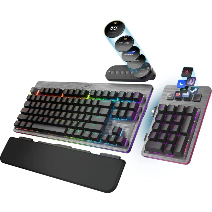 Mountain Everest Max Gaming-Tastatur MX Red ANSI QWERTY US Layout Beleuchtet grau – Bild 1