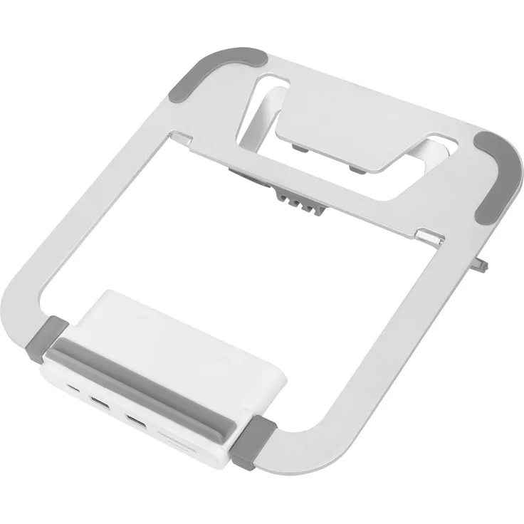 Digitus Variabler Laptopständer Halterung, weiß-silber, USB-C, HDMI, VGA