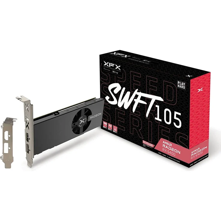 XFX Speedster SWFT105 Radeon RX 6400 Gaming Grafikkarte mit 4GB GDDR6, AMD RDNA 2 (RX-64XL4SFG2) – Bild 1