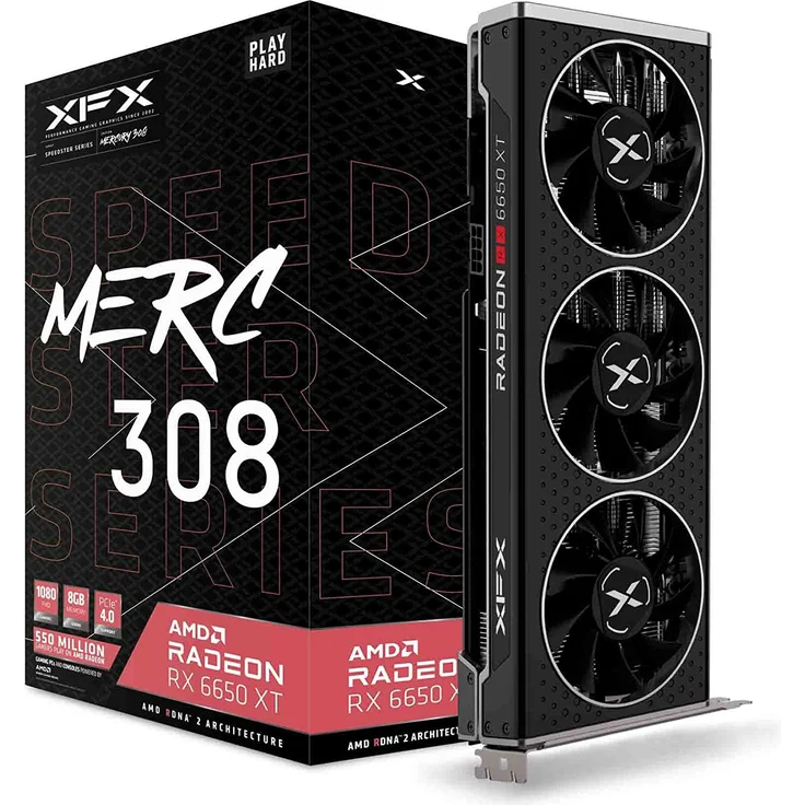 XFX RX 6650XT MERC 308 Black - 8GB GDDR6 - HDMI 3xDP – Bild 1