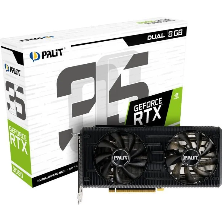 Palit GeForce RTX 3050 Dual Grafikkarte, Lite Hash Rate, 3x DisplayPort, 1x HDMI – Bild 2