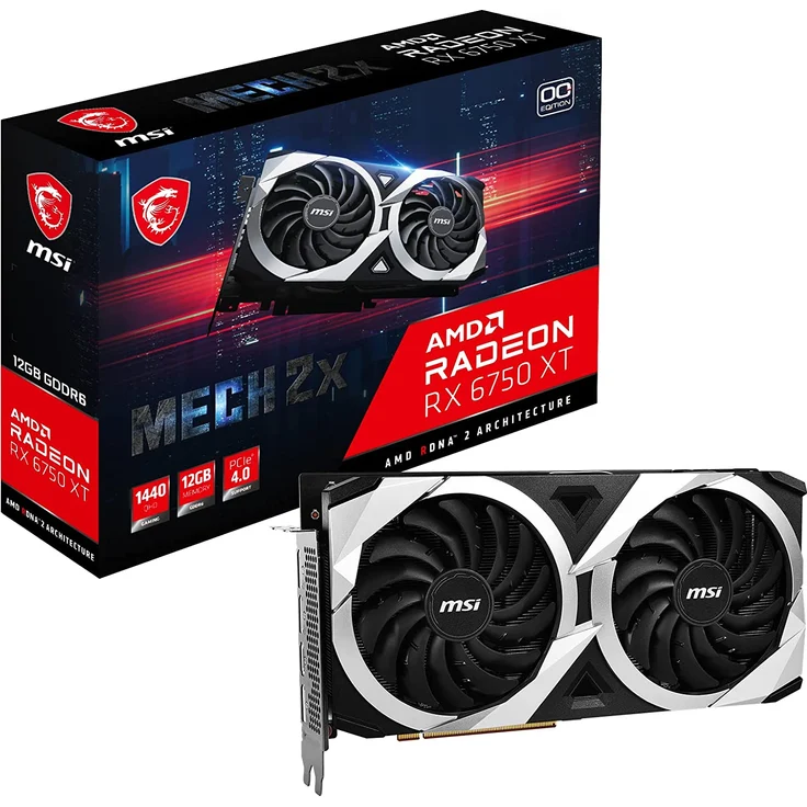 MSI Radeon RX 6750 XT Mech 2X 12G OC, 12GB GDDR6, HDMI, 3x DP (V399-004R) – Bild 1