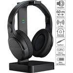 auvisio OK-320 Fernsehkopfhörer, digitaler Stereo-Funk-Kopfhörer mit Akku & DSP 2in1-Ladestation