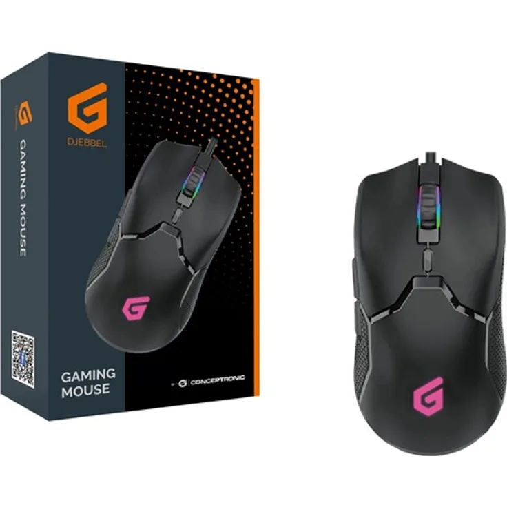 Conceptronic DJEBBEL05B 6D - mouse - USB 2.0 - black - Maus (Schwarz)