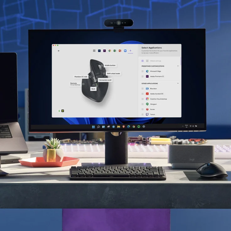 Logitech MX Master 3S, Kabellose Performance-Maus mit ultraschnellem Scrollen, Ergo, 8K DPI, Glas-Tracking, leise Klicks, USB-C, Bluetooth, Windows, Linux, Chrome, Dunkelgrau (910-006559) – Bild 12