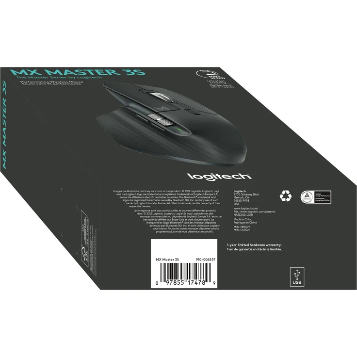 Logitech MX Master 3S, Kabellose Performance-Maus mit ultraschnellem Scrollen, Ergo, 8K DPI, Glas-Tracking, leise Klicks, USB-C, Bluetooth, Windows, Linux, Chrome, Dunkelgrau (910-006559) – Bild 11
