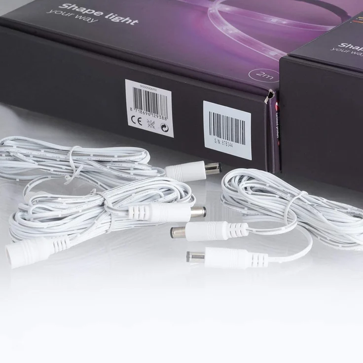 Wicked Chili 2,5m DC-Verlängerungskabel geeignet für Phillips Hue Lightstrip Plus (White and Color Ambiance) V3 und V4 mit Bluetooth (Lila Verpackung) Verlängerung für Netzteil S020YM2400083, weiß – Bild 6