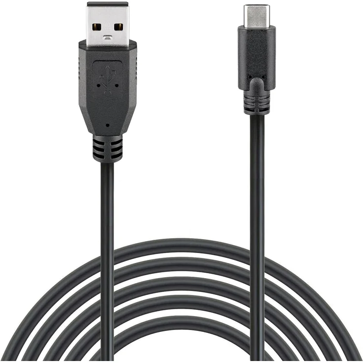 Wicked Chili (1 Stück) 300cm USB-C auf USB-A Ladekabel kompatibel mit PS5 Dualsense, Nintendo Switch Pro Controller, Xbox Series X Gaming Pad, USB C Controller Verlängerung (3m, extra lang, schwarz) – Bild 1