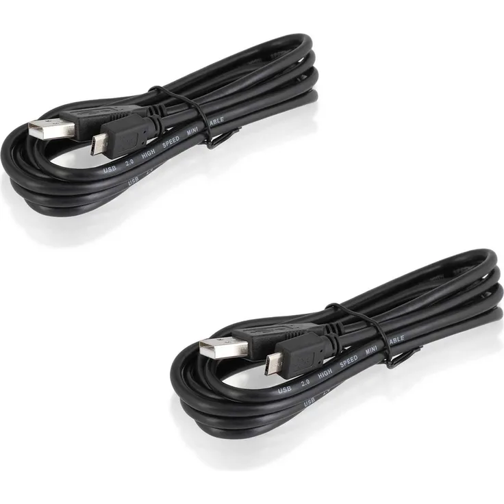 Wicked Chili 2x Ladekabel für PS4 Controller USB-Kabel kompatibel mit Playstation 4 (180cm, Charge and Play Funktion, Hi-Speed USB 2.0) Dualshock 4 Verbindungskabel mit MicroUSB Stecker, schwarz