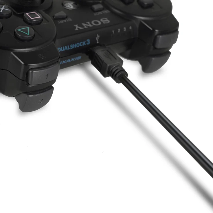 Wicked Chili 3m Ladekabel kompatibel mit PS3 Controller USB-Kabel mit MiniUSB Stecker (Charge and Play Funktion, Hi-Speed USB 2.0 Kabel) Dualshock 3 Verbindungskabel Mini-USB, schwarz – Bild 5