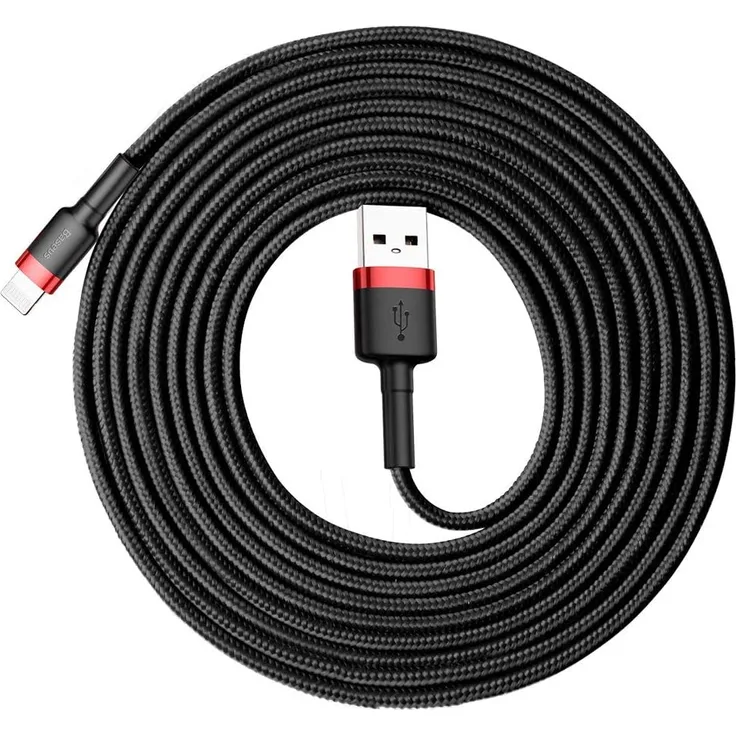 Baseus Cable Cafule - USB to Lightning - 2A 3 m (CALKLF-R91) black and red