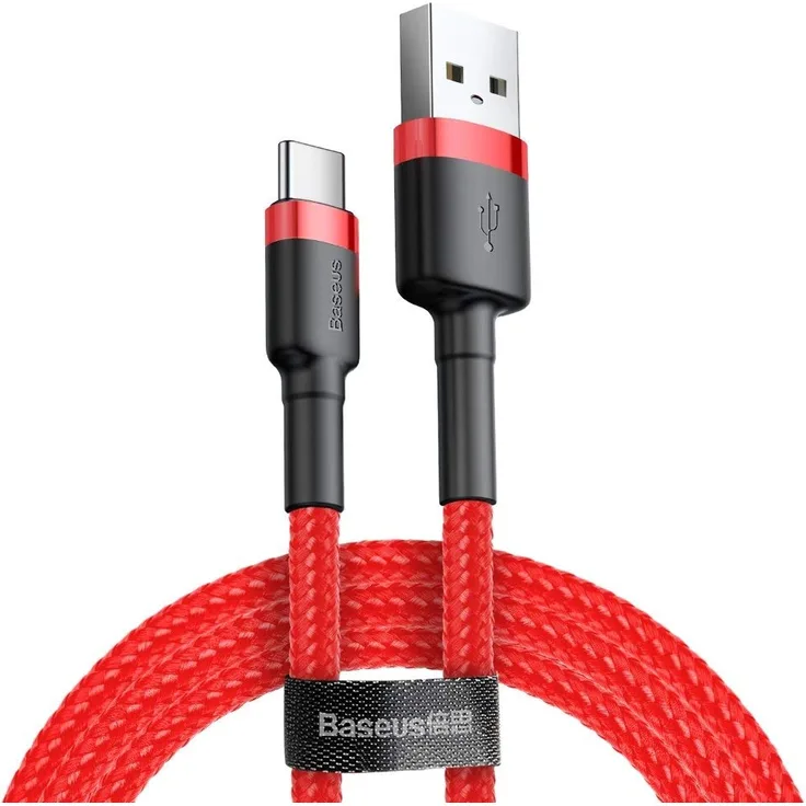 Baseus Cable Cafule - USB to Type C - 2A 3 m (CATKLF-U09) red