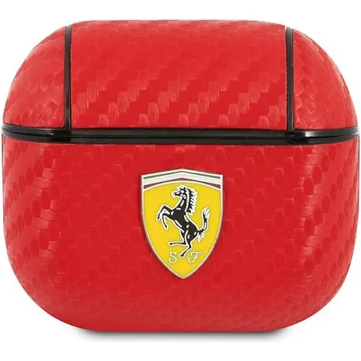 Original Etui FERRARI On Track PU Carbon FESA3CARE für Airpods 3 cover Red